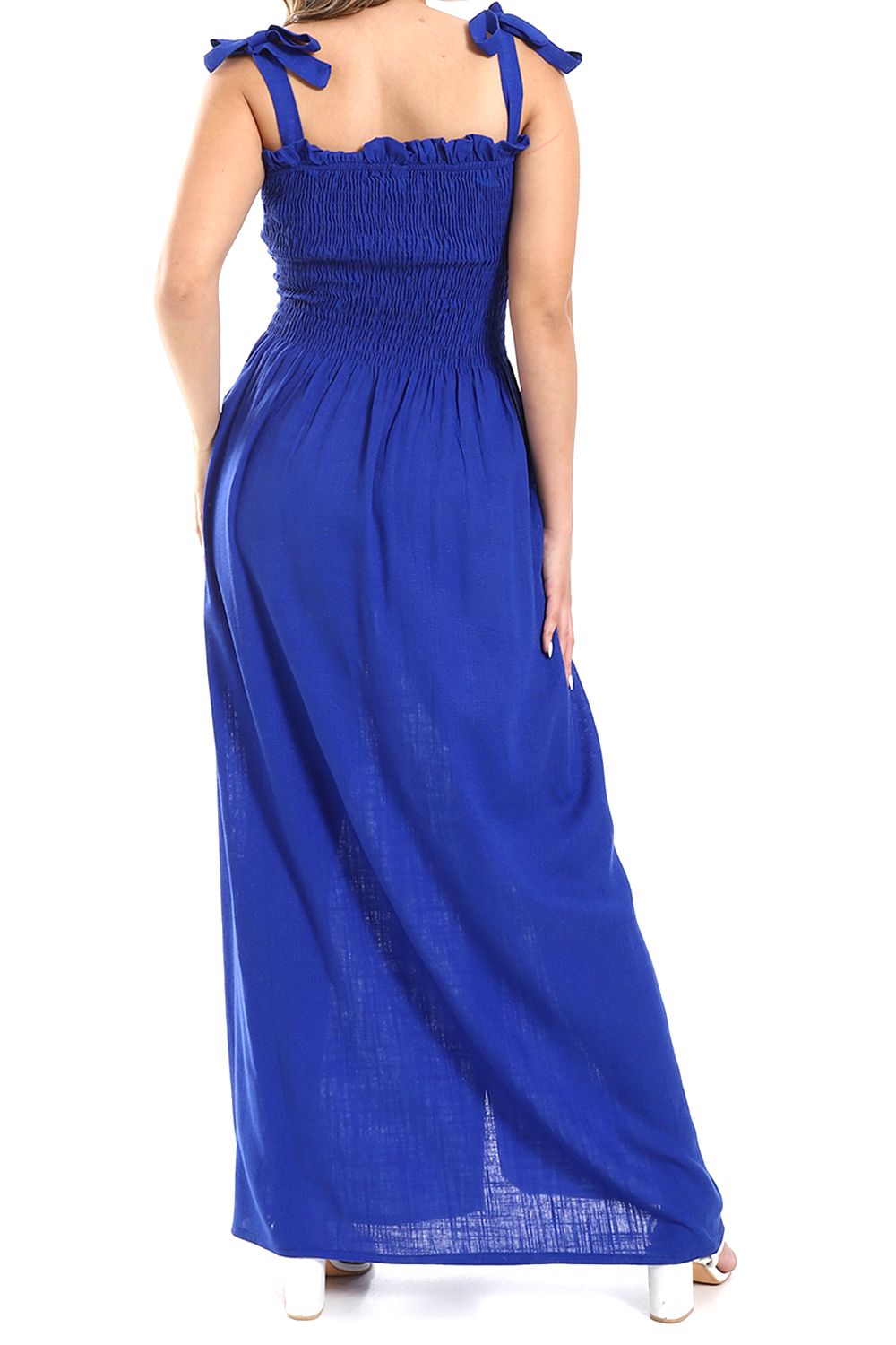 Tie-Strap Buttoned Dress