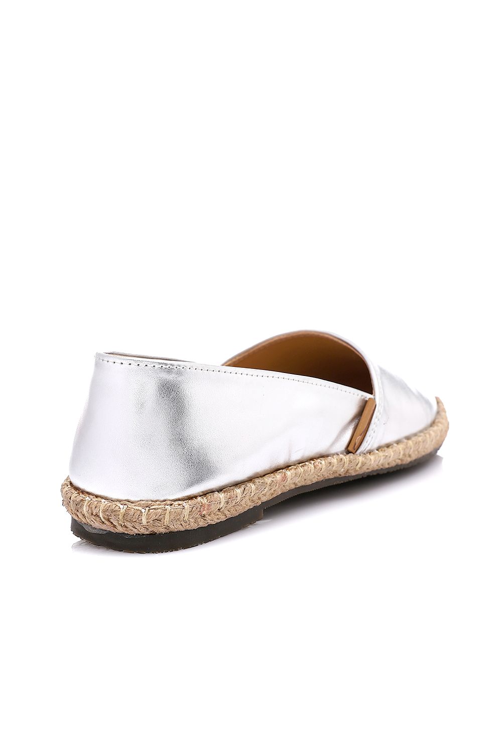 Metallic Espadrille with Straw Frame