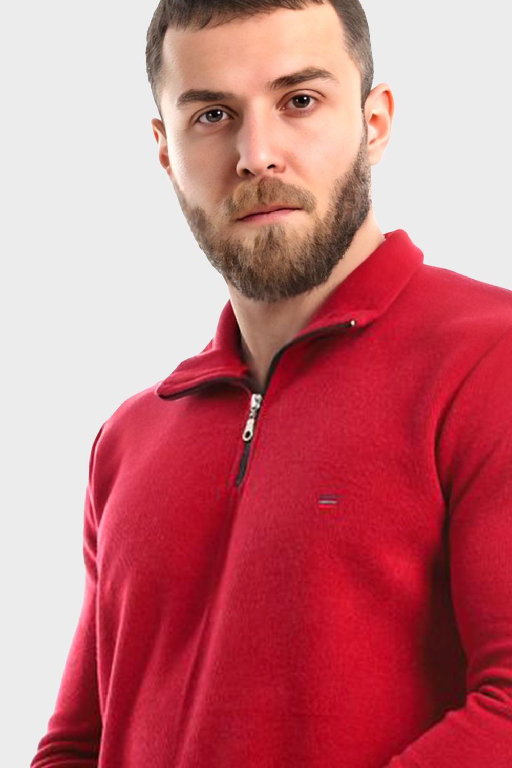 Casual Sweatshirt with Small Zipper