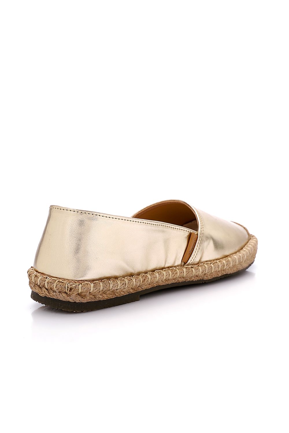 Metallic Espadrille with Straw Frame