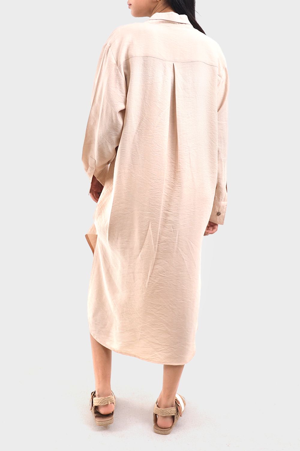 Beige Side Slit Shirt