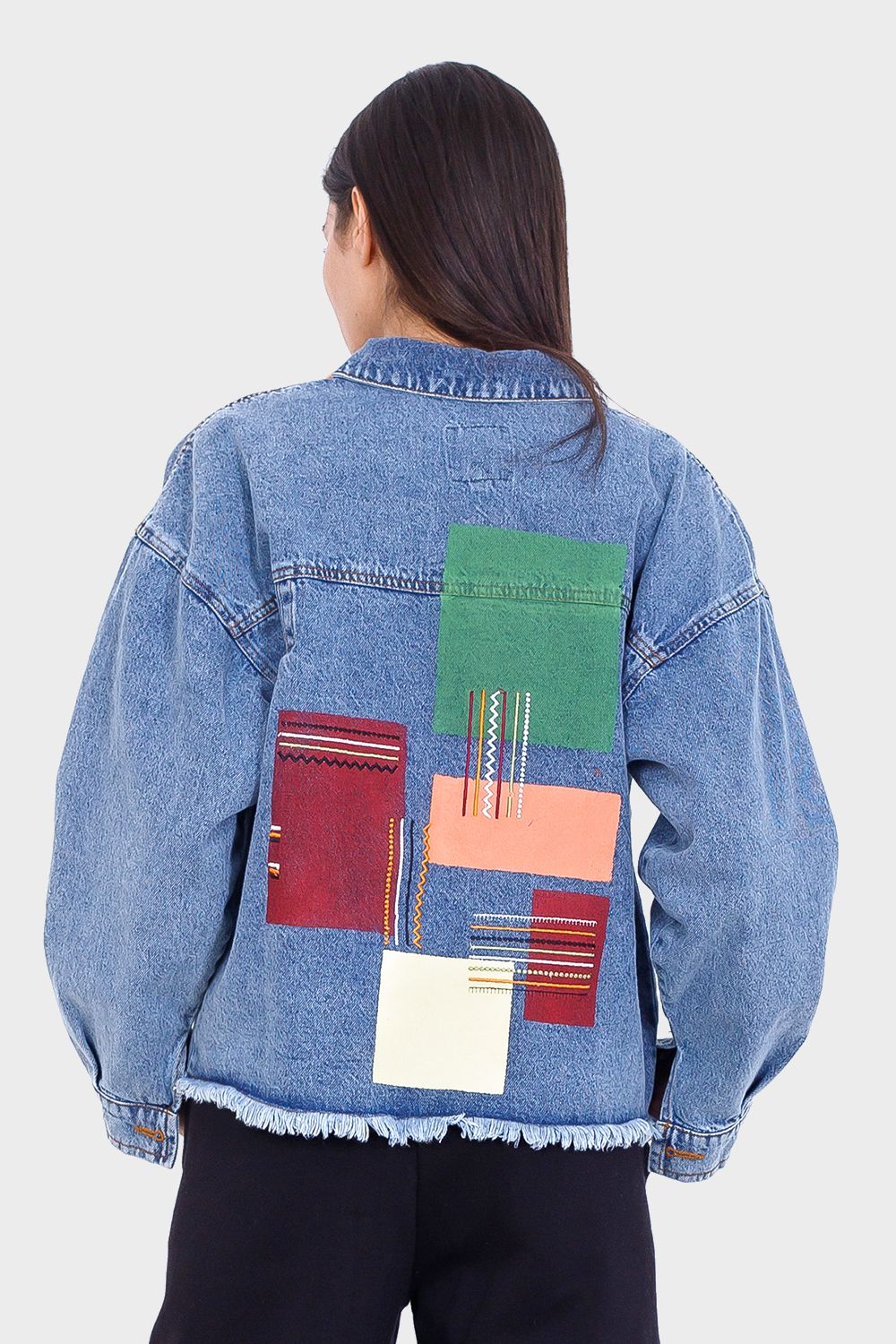 Printed Back Jeans Jacket