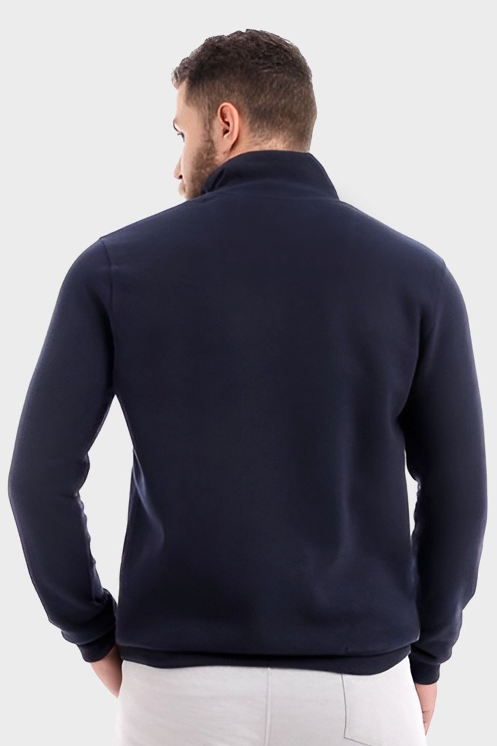 Casual Sweatshirt with Small Zipper