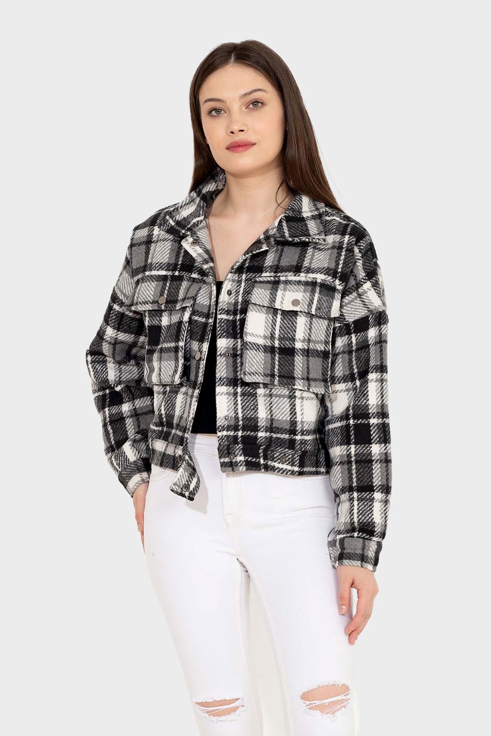 Short Checkered Jacket