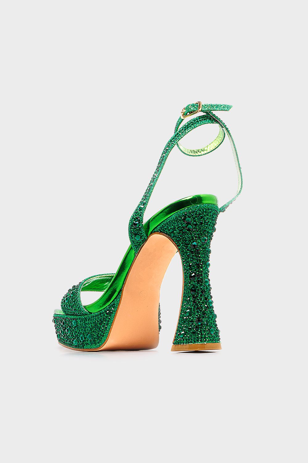 صندل سواريه بكعب عالي مرصع ستراس