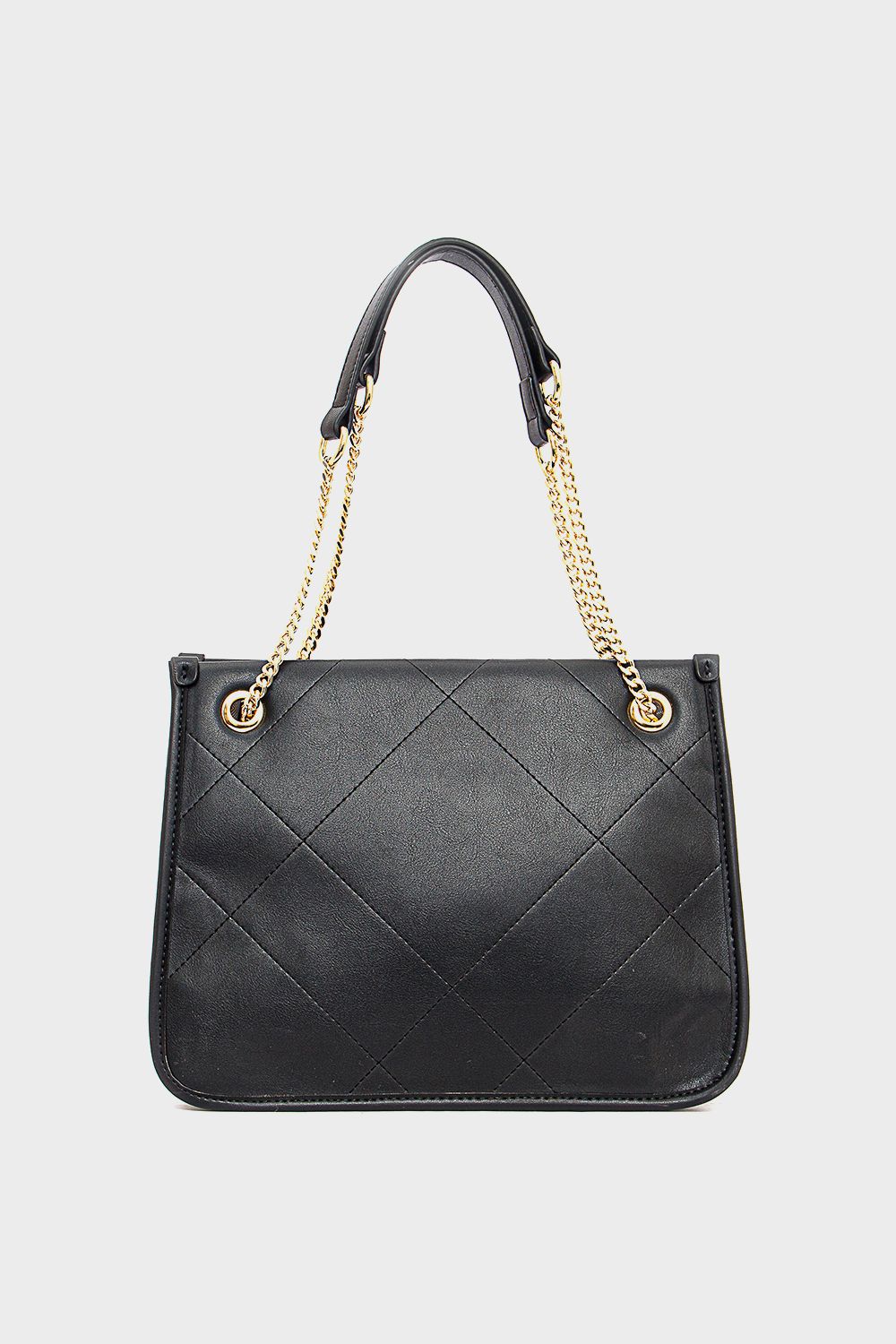 Metal Handle Shoulder Bag