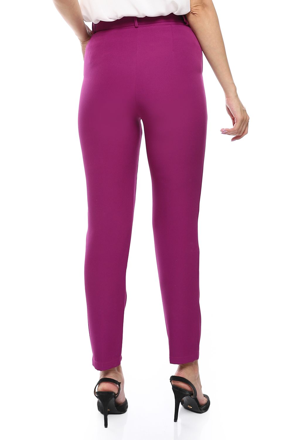 Slim Fit Pants with Self Belt