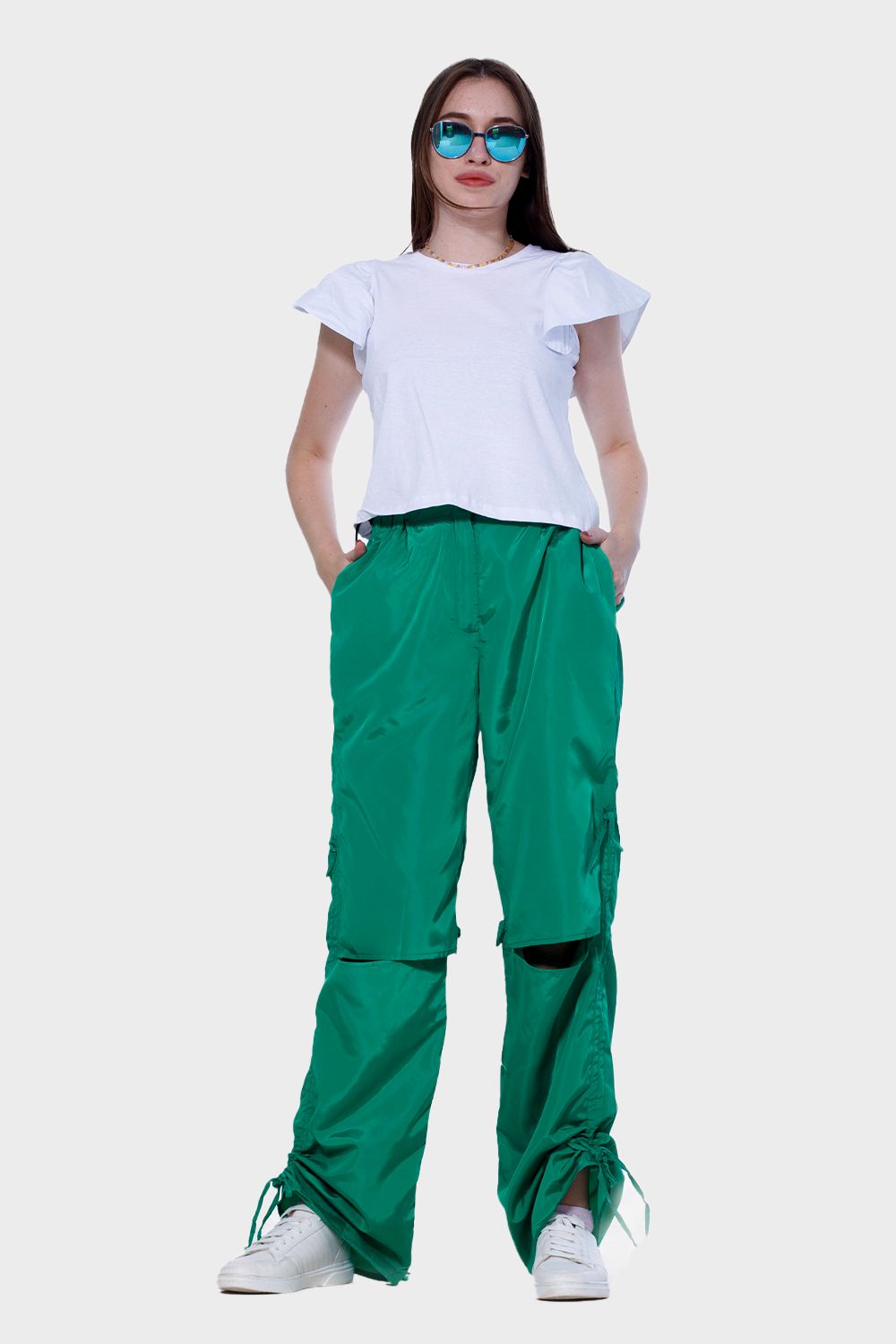 Knee Slit Parachoute Pants