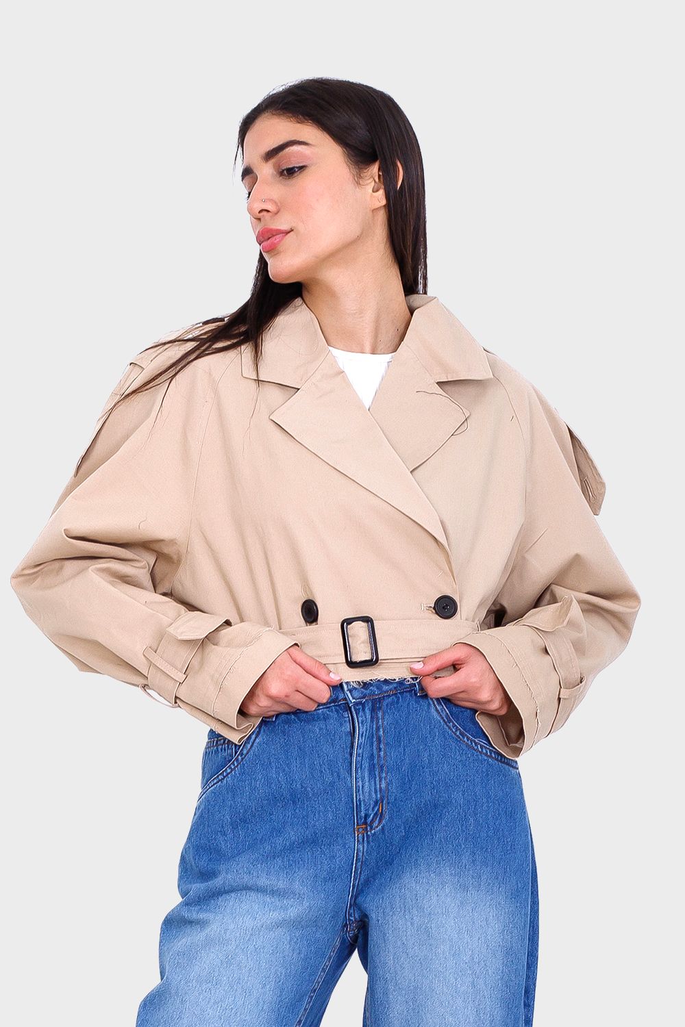Cropped Trench Jacket