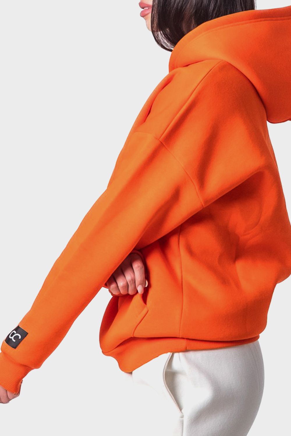 Oversized Basic Hoodie Orange