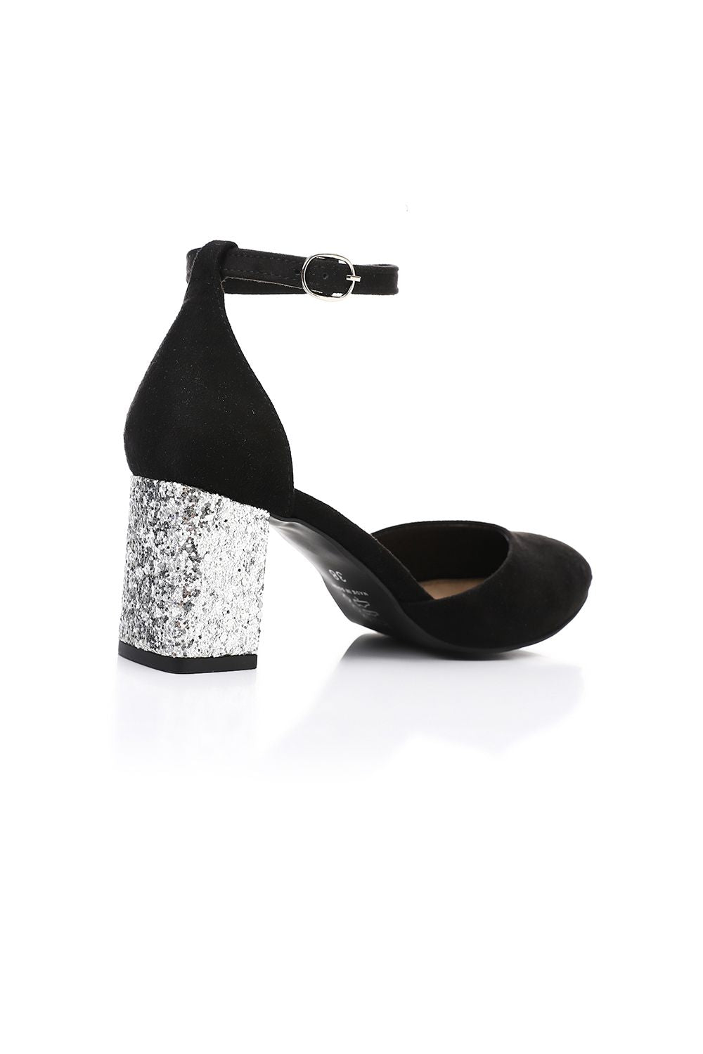 Suede High Heels with Shiny Heel