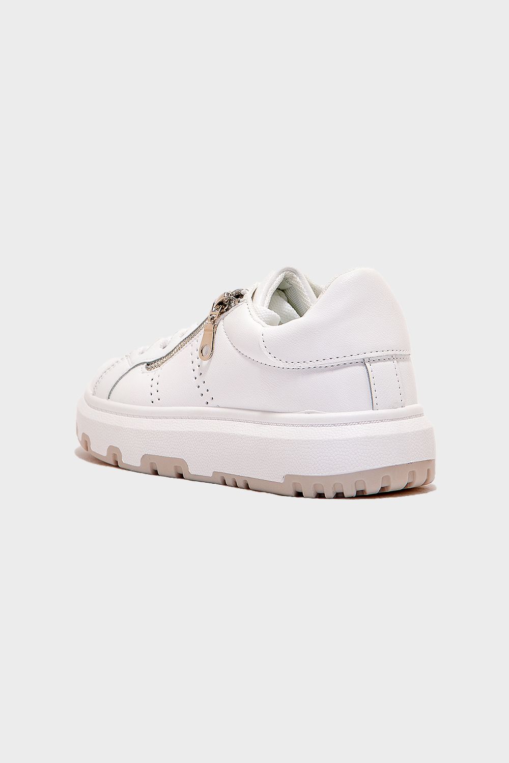 Side Zip and Lace up Sneakers