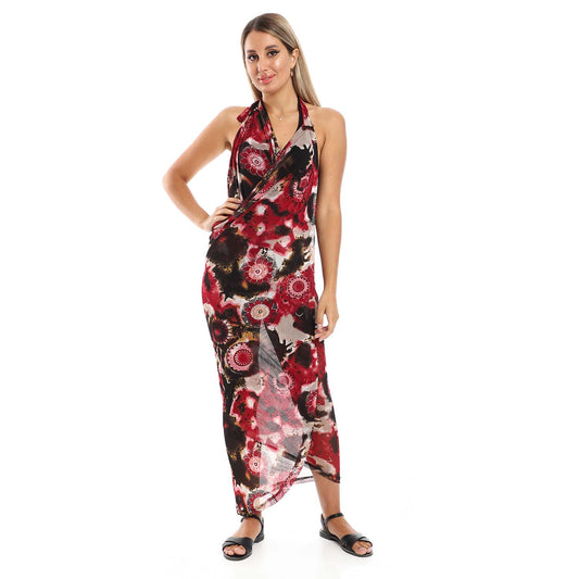 Printed Round Collar Cover-up - كوفر أب بياقة مستديرة مطبوع