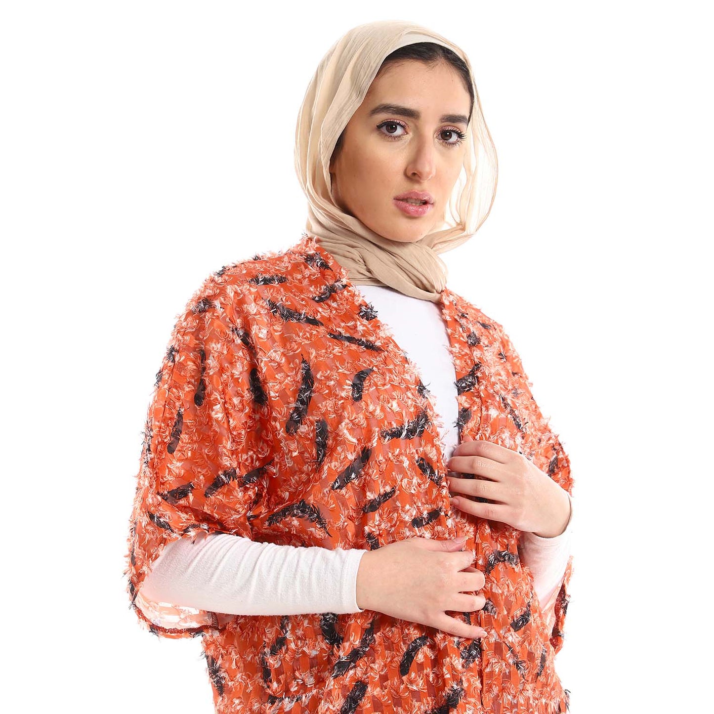 Half Sleeve Long Kimono - كيمونو طويل بنصف كُم