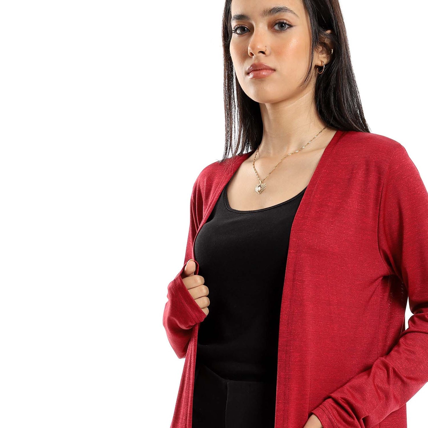 Open Neckline Long Cardigan - كارديجان طويل مفتوح