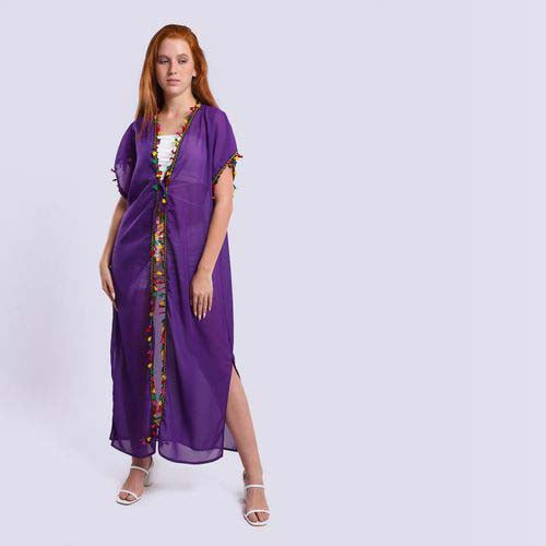 Summer Lace Cover-up with Side Slits - كوفر أب دانتيل بفتحات جانبية