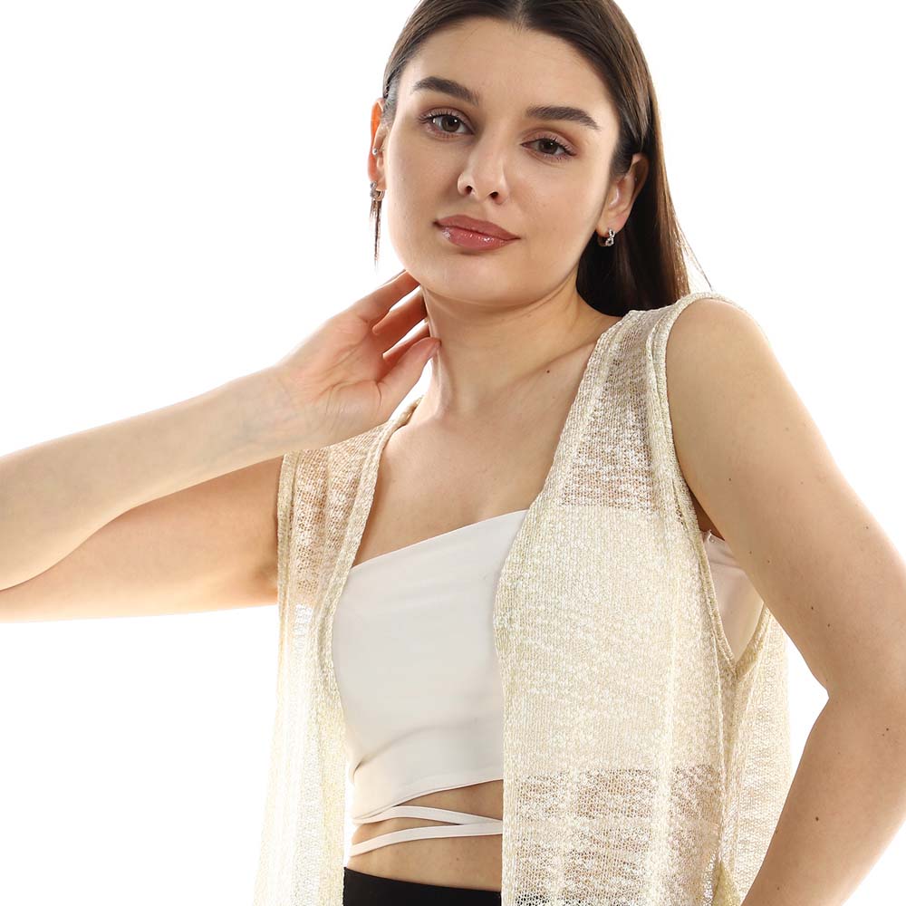 Side Slits Patterned Cardigan - كارديجان منقوش بفتحات جانبية