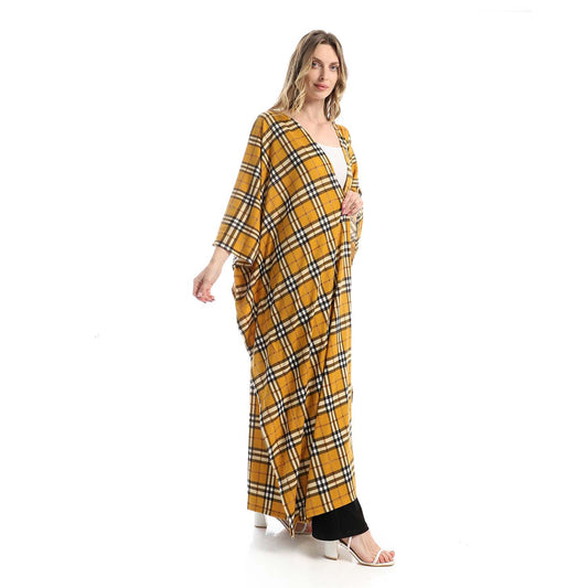 Checkered Long Kaftan - قفطان طويل كاروهات