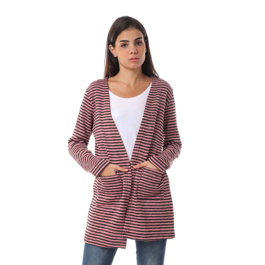 Hairline Stripes Cardigan - كارديجان بخطوط رفيعة