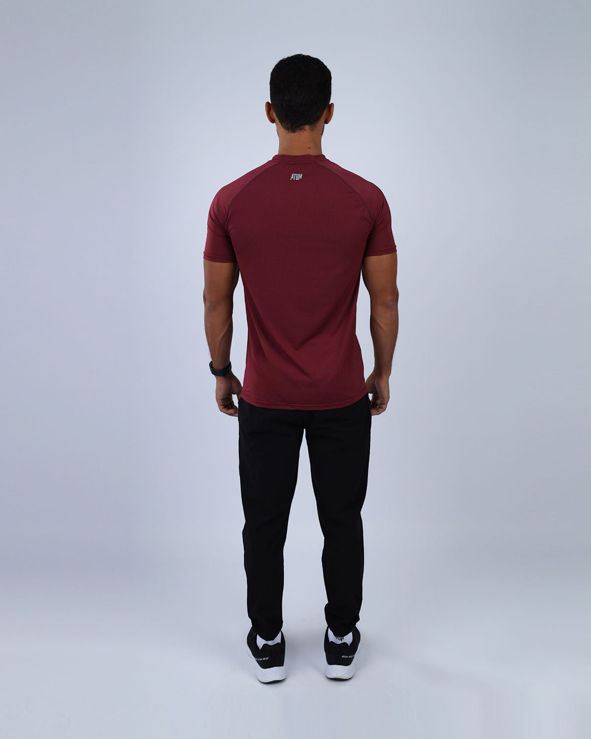 Burgundy Dri-Fit Short-Sleeve Fitness Top