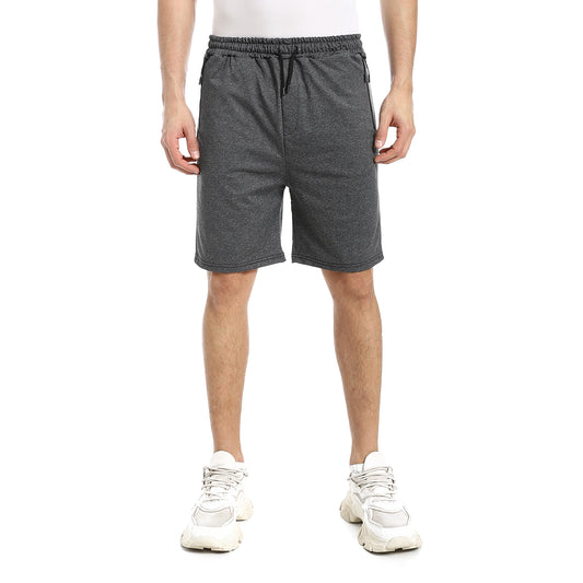 Summer Melton Shorts With Zipper