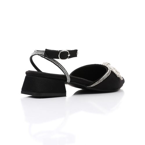 Strass Strap Slingback Heeled Shoes