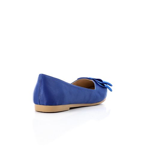 Satin Upper Bow Velvet Ballerina