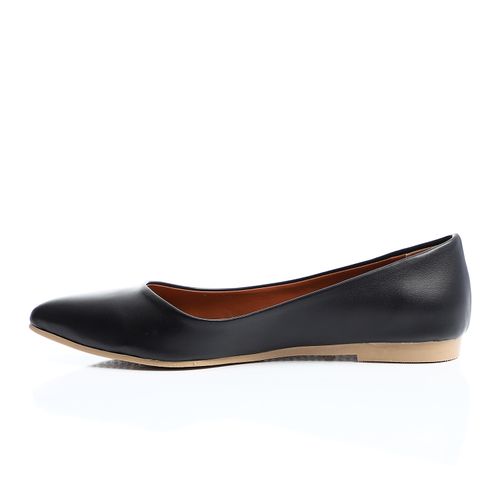 Black Plain Flat Shoes