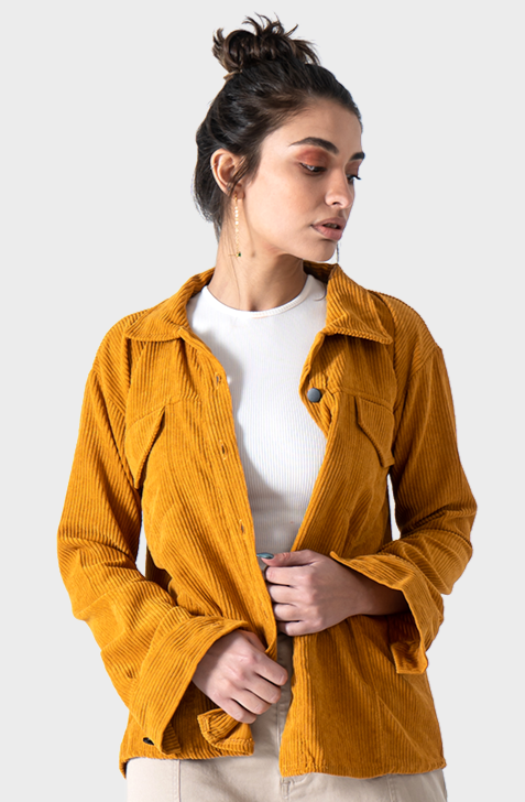 قميص قطيفة مضلع، مستردة