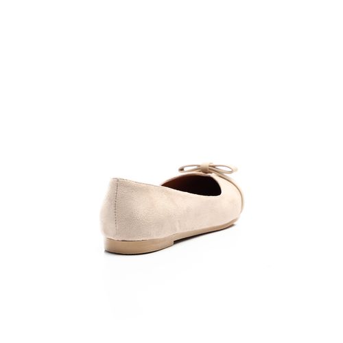 Upper Bow Suede Leather Ballerina