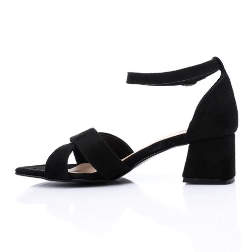 Black Suede Criss Cross Sandal