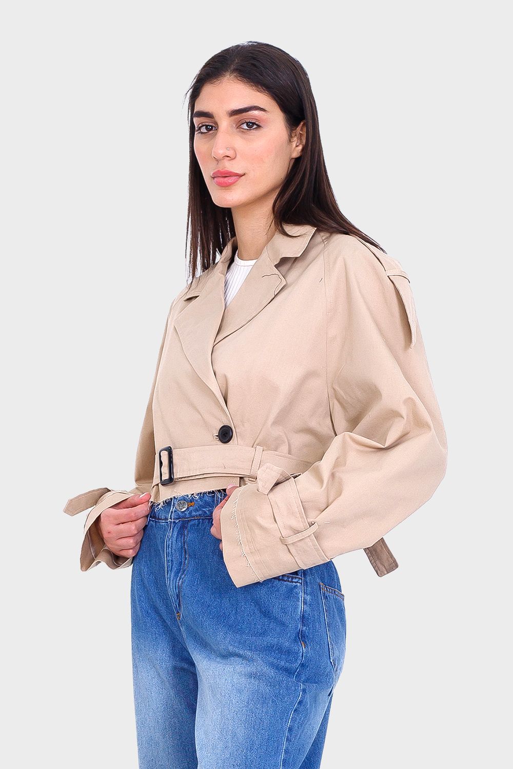 Cropped Trench Jacket