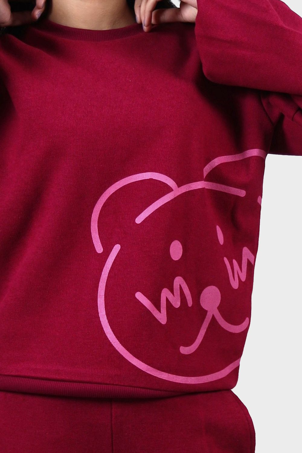 Cute Teddy Bear Printed Pajama Set - طقم بيجامة مطبوع عليه دب تيدي لطيف