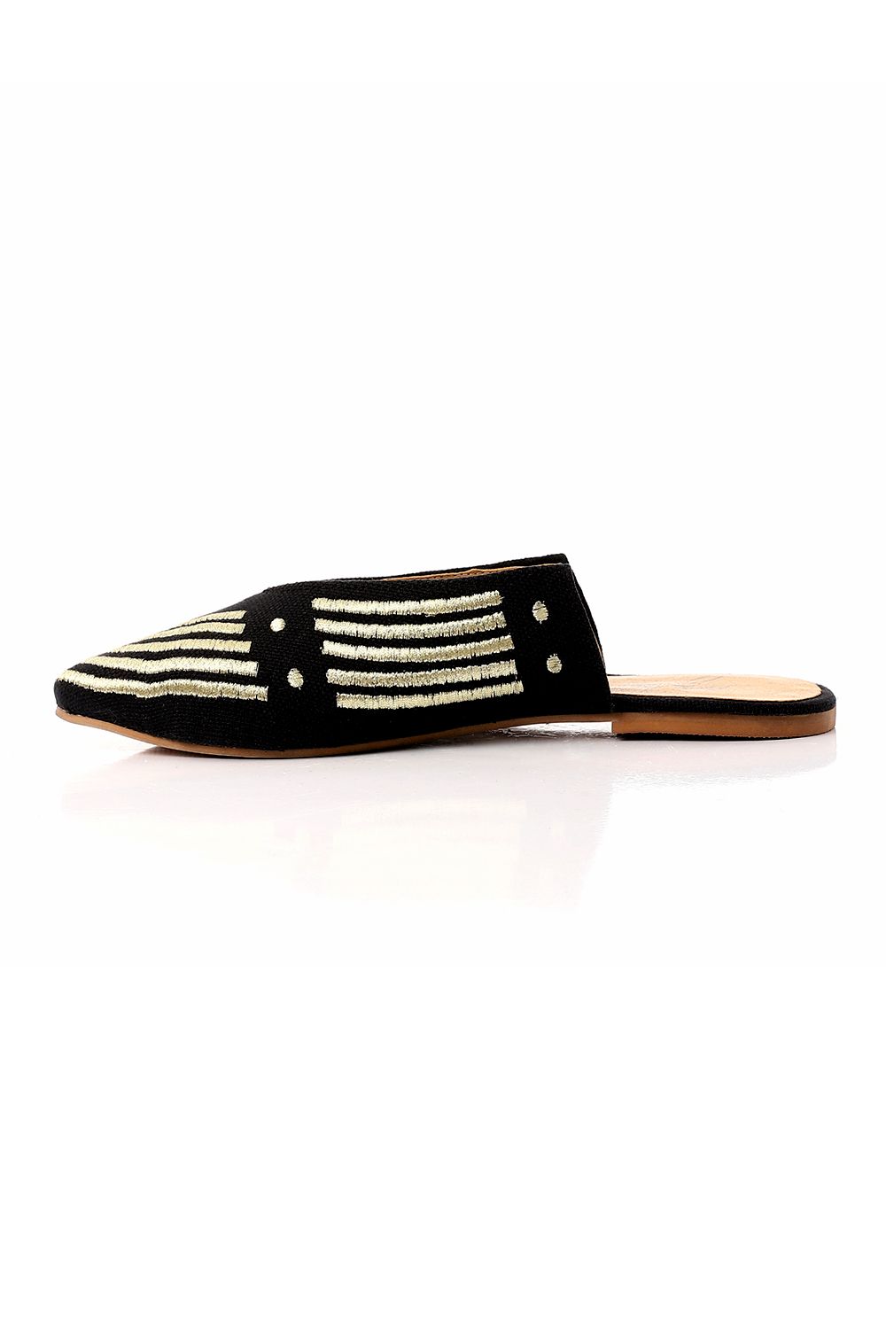 Pointed Toecap Flat Mule Shoes
