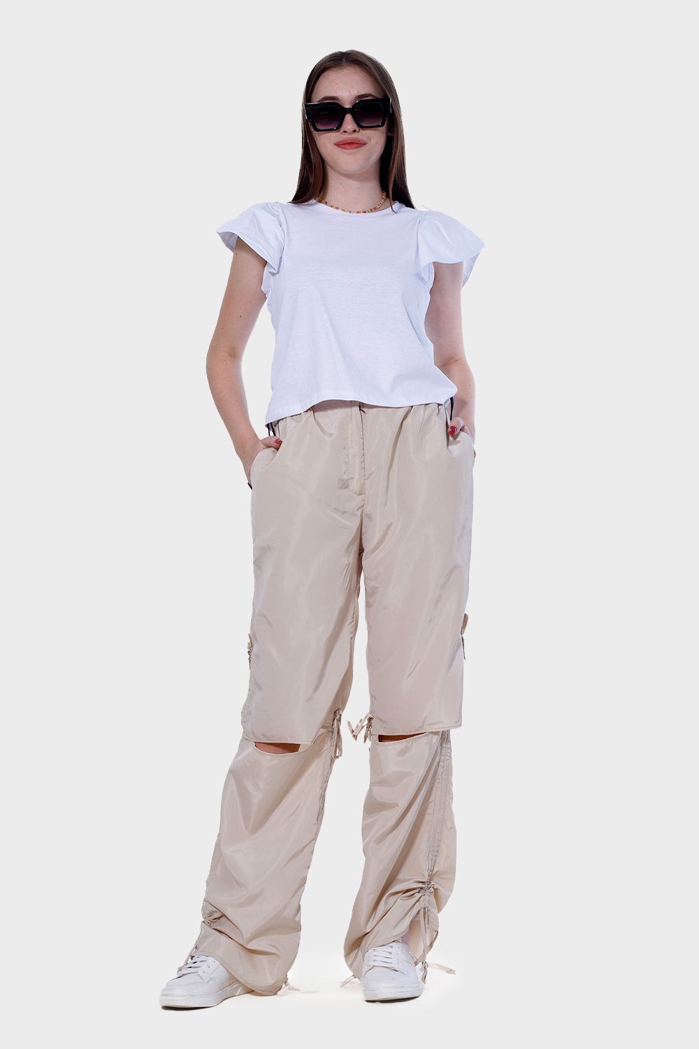Knee Slit Parachoute Pants