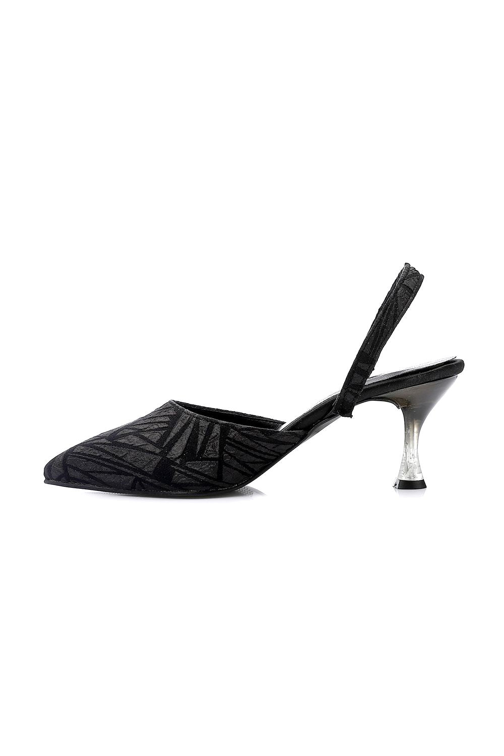 Slingback Triangles Patterned Pumps
