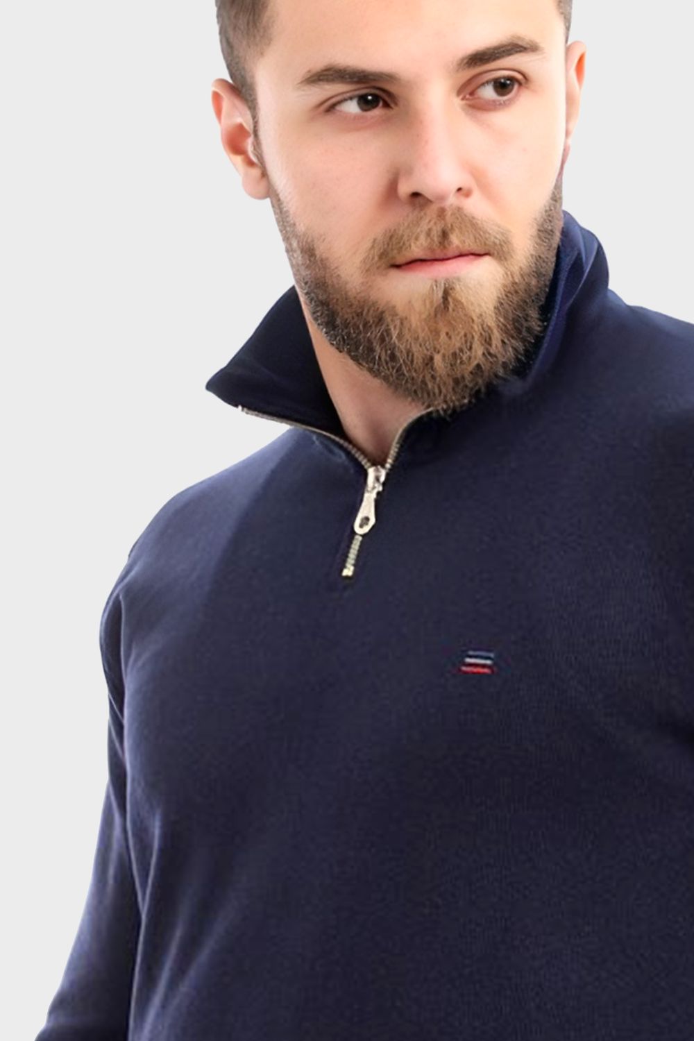 Casual Sweatshirt with Small Zipper