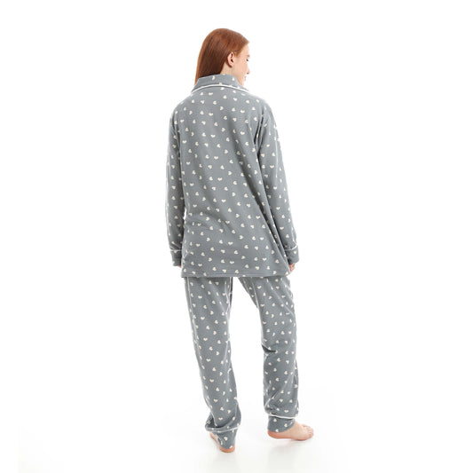Gray Classic Full Printed Pajama