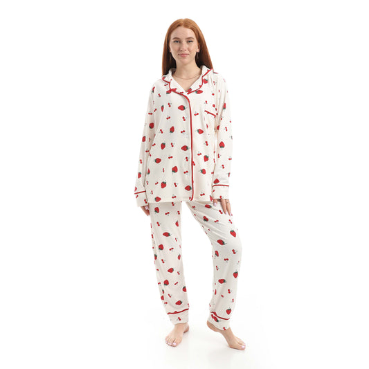Classic Full Printed Strawberry Pajama