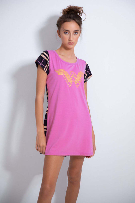 Checkered Back Sleepshirt - قميص نوم كاروهات من الخلف