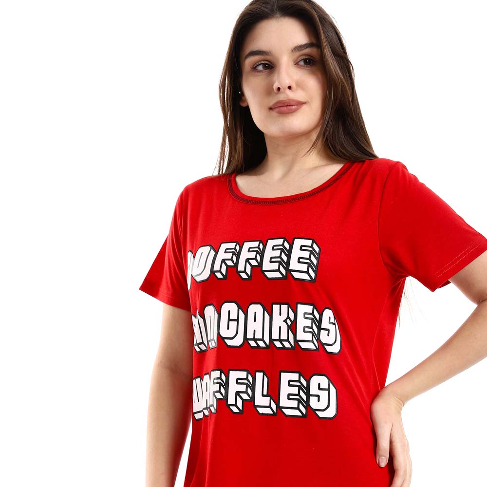 Printed Cotton Sleepshirt - قميص نوم قطن مطبوع