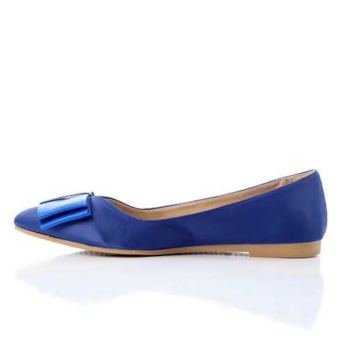 Satin Upper Bow Velvet Ballerina