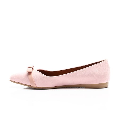 Upper Bow Suede Leather Ballerina