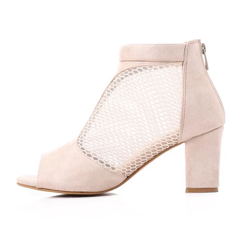 Mesh Side Suede Ankle Sandal