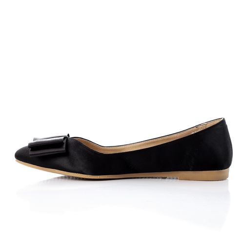 Satin Upper Bow Velvet Ballerina