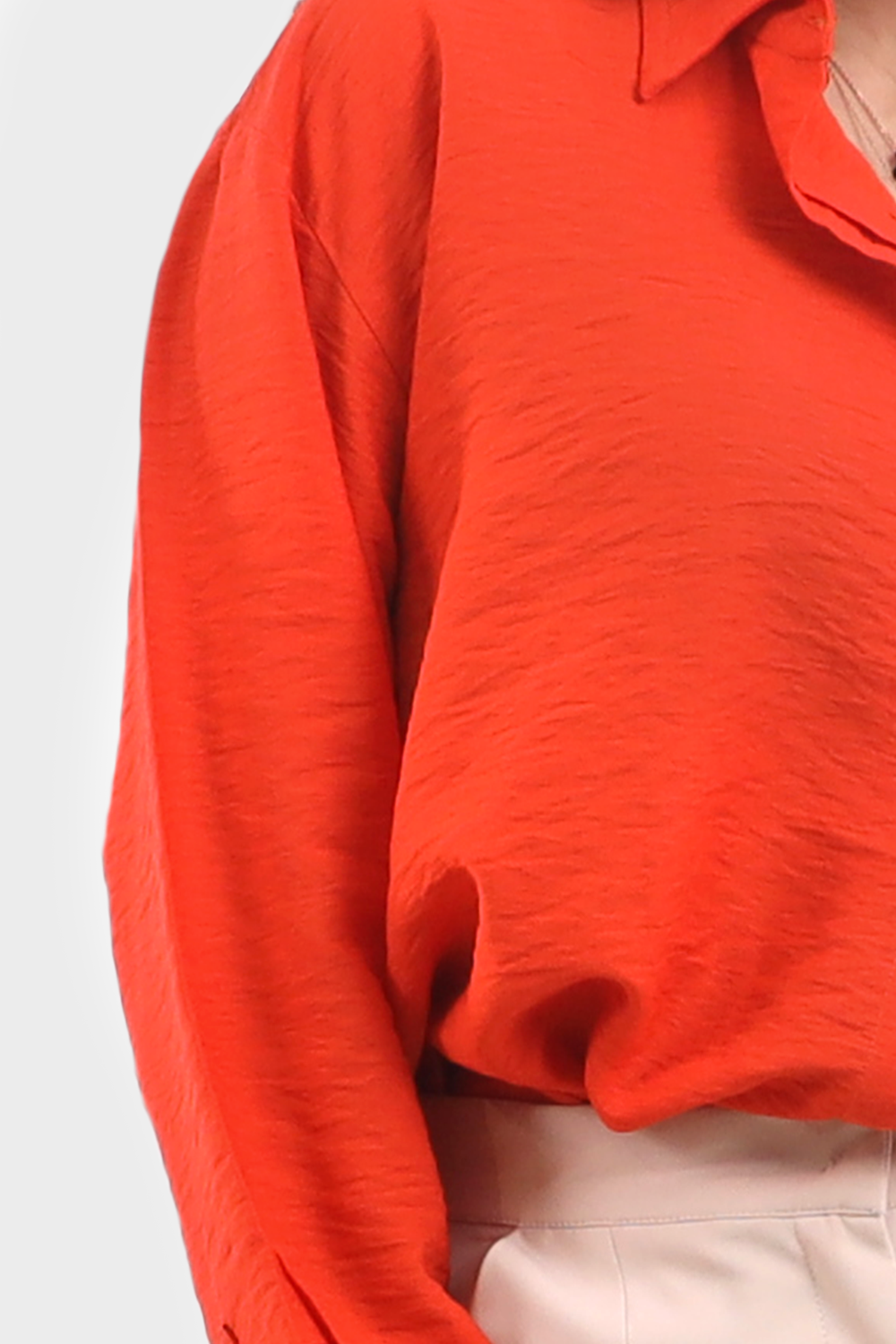 Orange Oversized Linen Shirt