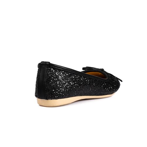 Black Comfortable Glittery Ballerina