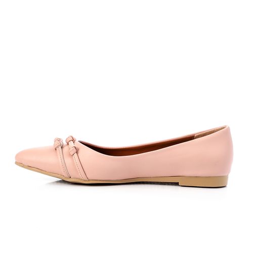 Rose Pointed Toe Cap Ballerina