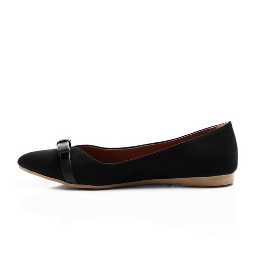 Upper Bow Suede Leather Ballerina