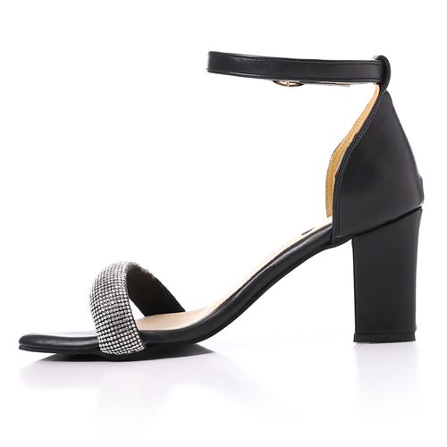Black Ankle Buckle Soiree Sandal